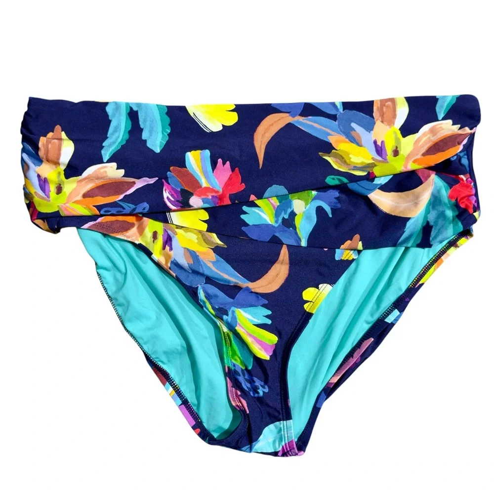 New La Blanca Floral Tankini Swimsuit 16W Slimming Tummy Control Tropical Pool